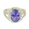 Image 1 : 14KT White Gold 5.00ct Tanzanite and Diamond Ring