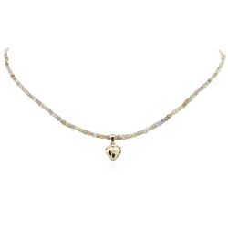 14KT Yellow Gold 21.73ctw Rough Diamond Necklace With Charm