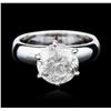 Image 1 : 14KT White Gold 3.02ct Brilliant Cut Diamond Solitaire Ring