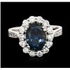 Image 1 : 14KT White Gold 2.96ct Blue Spinel and Diamond Ring