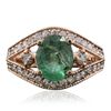 Image 1 : 14KT Rose Gold 2.01ct Emerald and Diamond Ring