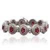 Image 1 : 14KT White Gold 10.89ctw Ruby and Diamond Bracelet