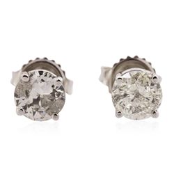 14KT White Gold 1.82ctw Diamond Solitaire Earrings