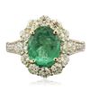 Image 1 : 14KT Yellow Gold 2.48ct Emerald and Diamond Ring