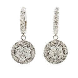 14KT White Gold 3.26ctw Diamond Earrings