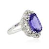 Image 2 : 14KT White Gold 4.16ct Tanzanite and Diamond Ring