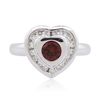 Image 1 : 14KT White Gold 0.50ct Garnet and Diamond Ring