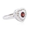 Image 2 : 14KT White Gold 0.50ct Garnet and Diamond Ring