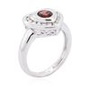 Image 3 : 14KT White Gold 0.50ct Garnet and Diamond Ring