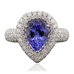 14KT White Gold 2.75ct Tanzanite and Diamond Ring