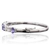 Image 2 : 14KT White Gold 3.85ctw Tanzanite and Diamond Bracelet