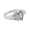 Image 2 : 14KT White Gold 1.04ct Tanzanite and Diamond Ring