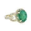 Image 2 : 14KT Yellow Gold 2.84ct Emerald and Diamond Ring