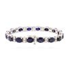 Image 2 : 14KT White Gold 24.00ctw Sapphire and Diamond Bracelet