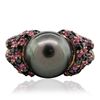 Image 1 : 14KT Rose Gold Black Pearl Ring