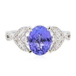 14KT White Gold 1.92ct Tanzanite and Diamond Ring