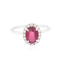 14KT White Gold 1.65ct Ruby and Diamond Ring