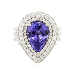 14KT White Gold 5.16ct Tanzanite and Diamond Ring