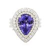 Image 1 : 14KT White Gold 5.16ct Tanzanite and Diamond Ring