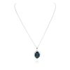 Image 1 : 14KT White Gold 21.43ct Blue Topaz and Diamond Pendant With Chain