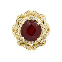 14KT Yellow Gold 1.70ct Ruby and Diamond Ring