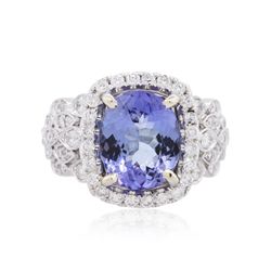 14KT White Gold 3.50ct Tanzanite and Diamond Ring