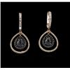 Image 1 : 14KT Rose Gold 3.52ctw Black Diamond Earrings