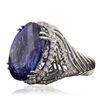 Image 2 : 18KT White Gold GIA Certified 25.57ct Tanzanite and Diamond Ring