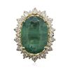 Image 1 : 14KT Yellow Gold 18.05ct GIA Certified Emerald and Diamond Ring