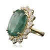 Image 2 : 14KT Yellow Gold 18.05ct GIA Certified Emerald and Diamond Ring