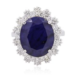 14KT White Gold 8.84ct Sapphire and Diamond Ring