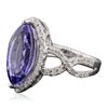Image 2 : 14KT White Gold 3.88ct Tanzanite and Diamond Ring