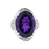 Image 1 : 14KT White Gold 12.42ct Amethyst and Diamond Ring