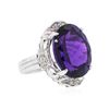 Image 2 : 14KT White Gold 12.42ct Amethyst and Diamond Ring