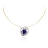 Image 2 : 14KT Two-Tone Gold 10.88ct Tanzanite and Diamond Pendant With Chain