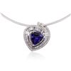 Image 3 : 14KT Two-Tone Gold 10.88ct Tanzanite and Diamond Pendant With Chain