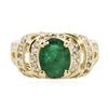 Image 1 : 14KT Yellow Gold 1.64ct Emerald and Diamond Ring