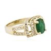 Image 2 : 14KT Yellow Gold 1.64ct Emerald and Diamond Ring