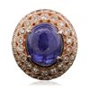 Image 1 : 14KT Rose Gold 9.72ct Tanzanite and Diamond Ring