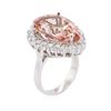 Image 3 : 14KT White Gold 12.05ct Morganite and Diamond Ring