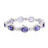 Image 2 : 14KT Two-Tone Gold 25.74ctw Tanzanite and Diamond Bracelet