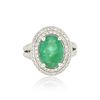 Image 1 : 14KT White Gold 3.84ct Emerald and Diamond Ring