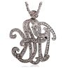 Image 1 : 14KT White Gold 4.50ctw Diamond Monogram Pendant With Chain