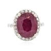 Image 1 : 14KT White Gold 11.28ct Ruby and Diamond Ring
