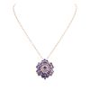 Image 1 : 14KT Rose Gold 7.06ctw Tanzanite and Diamond Pendant With Chain