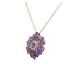 Image 3 : 14KT Rose Gold 7.06ctw Tanzanite and Diamond Pendant With Chain
