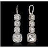 Image 3 : Platinum EGL Certified 18.17ctw Diamond Earrings