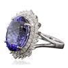 Image 2 : 14KT White Gold 11.01ct GIA Certified Tanzanite and Diamond Ring