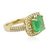 Image 2 : 14KT Yellow Gold 3.42ct Emerald and Diamond Ring