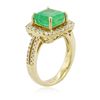 Image 3 : 14KT Yellow Gold 3.42ct Emerald and Diamond Ring